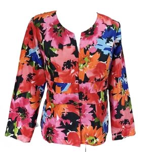 DANNY & NICOLE FLORAL JACKET/BLAZER SIZE 14P